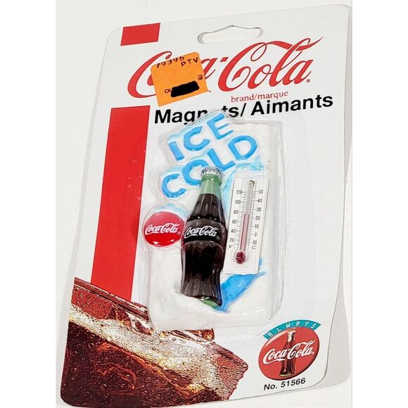 4 Vintage Coca Cola Button Fridge "Ice Code" Themostate Magnet NOS 1995 No.51566 - Picture 8 of 12